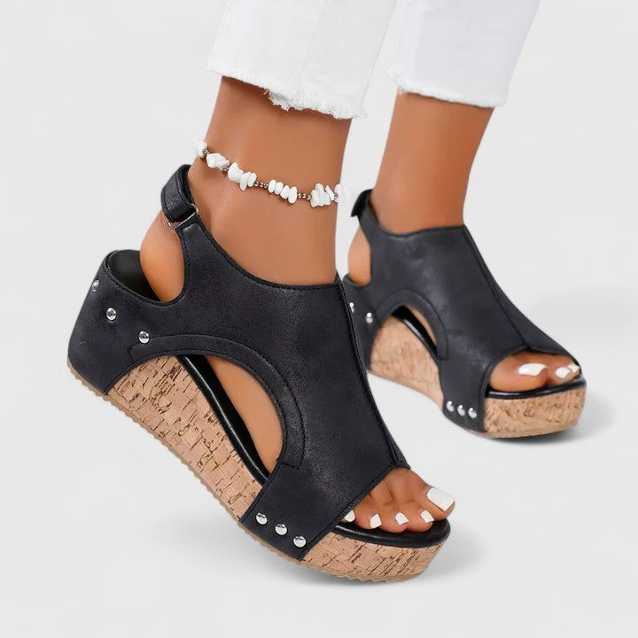 Calista | Blue Suede Orthopedic Sandals
