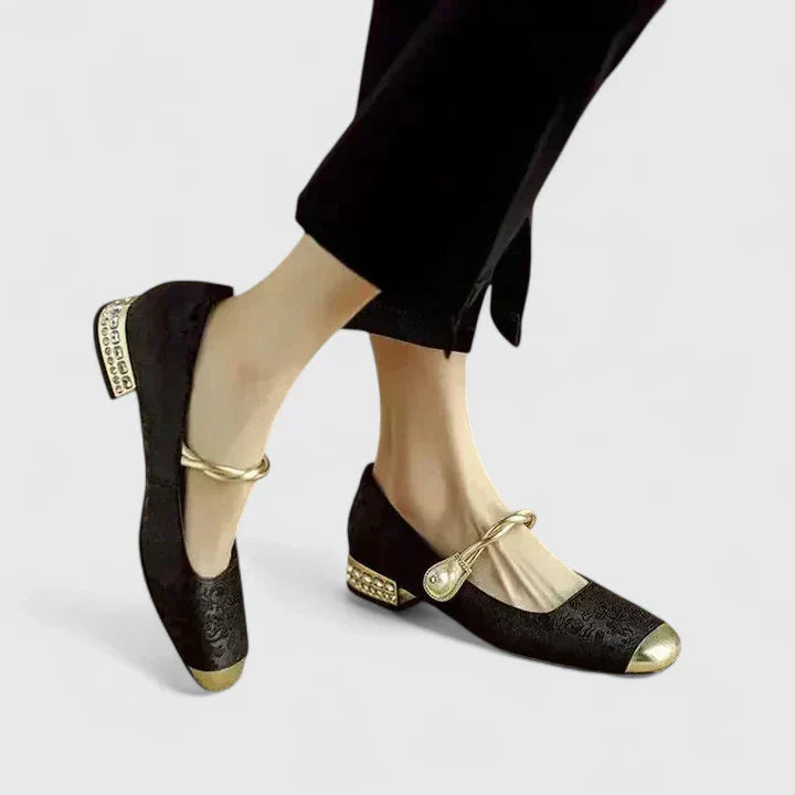 Calantha | Luxury Green Velvet Orthopedic Mary Jane Shoes