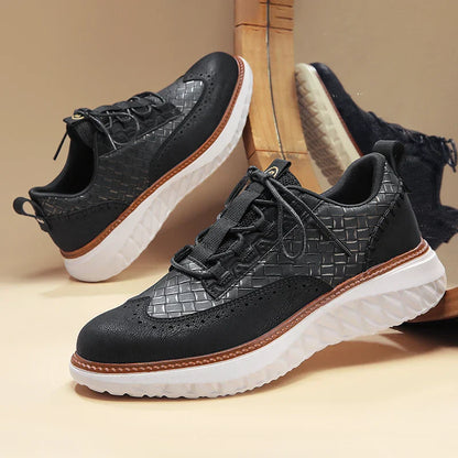 Kairos | Men's Lace Up Denim Platform Walking Sneakers