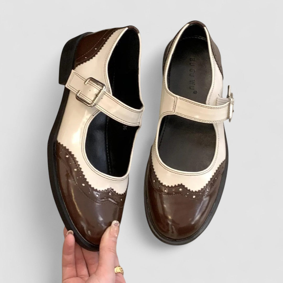 Calantha | Black & Cream Orthopedic Mary Jane Shoes