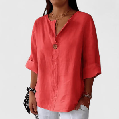 Calista | Black Elegant Blouse with Rolled Sleeves
