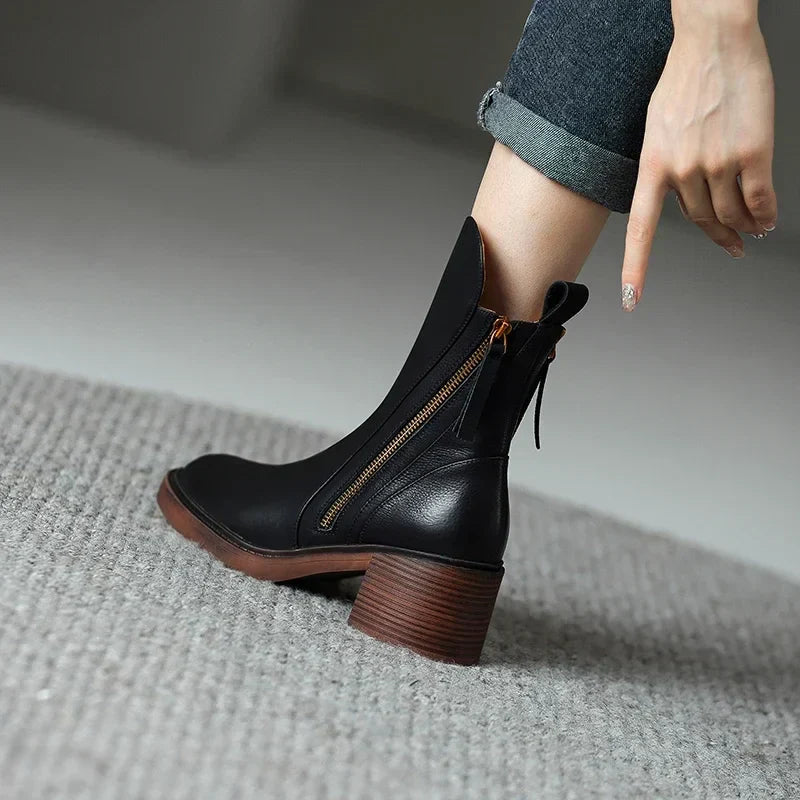 Calista | Black Ankle Stylish Orthopedic Boots
