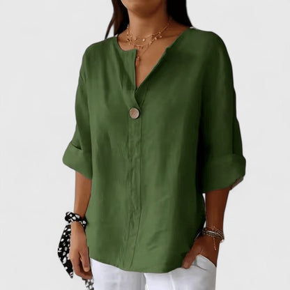 Calista | Black Elegant Blouse with Rolled Sleeves