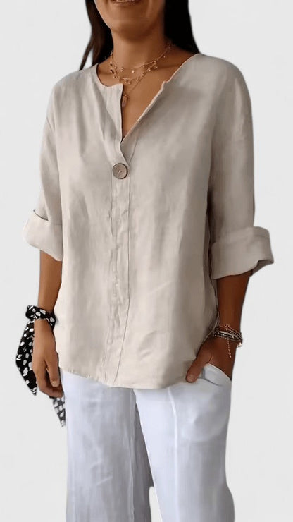 Calista | Black Elegant Blouse with Rolled Sleeves