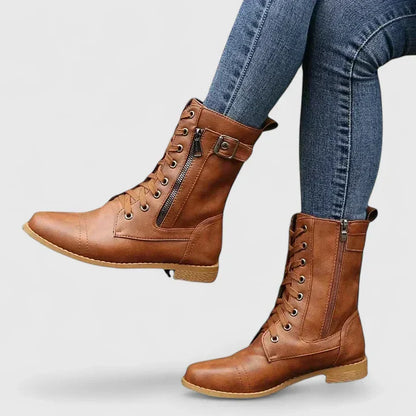 Calantha | Black Leather Orthopedic Boots