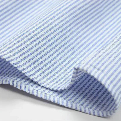 Beckett | Elegant Light Blue Modern Striped Cotton Shirt