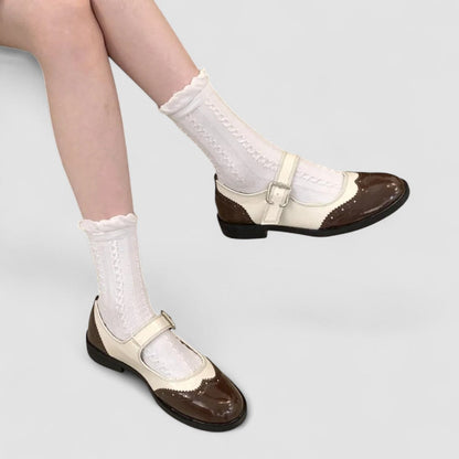 Calantha | Black & Cream Orthopedic Mary Jane Shoes