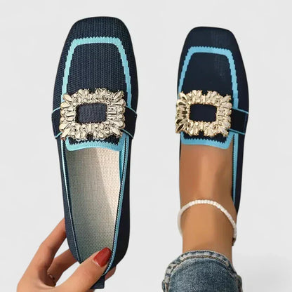 Calantha | Navy Blue Embellished Orthopedic Loafers