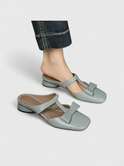 Astrid | Grey Bow Detail Orthopedic Sandals