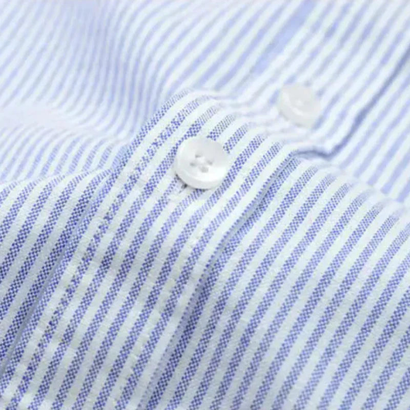 Beckett | Elegant Light Blue Modern Striped Cotton Shirt