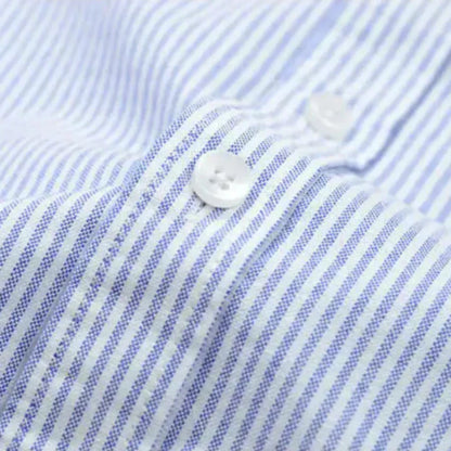 Beckett | Elegant Light Blue Modern Striped Cotton Shirt