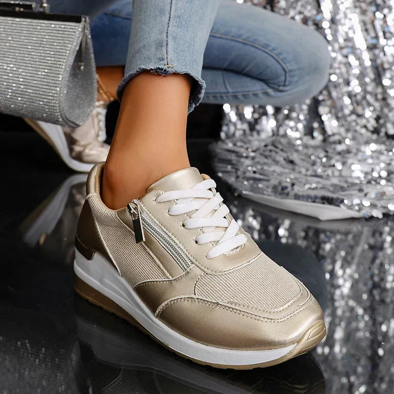Astrid | Silver Surge Orthopedic Platform Sneakers