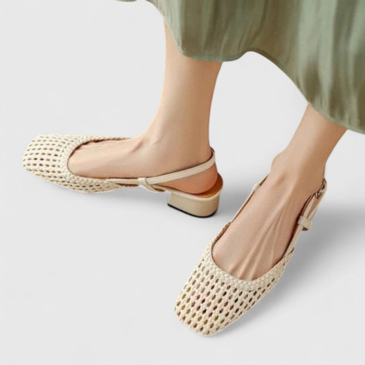 Calista | Elegant Woven Black Sandals