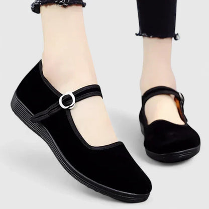 Alethea | Black Velvet Orthopedic Shoes