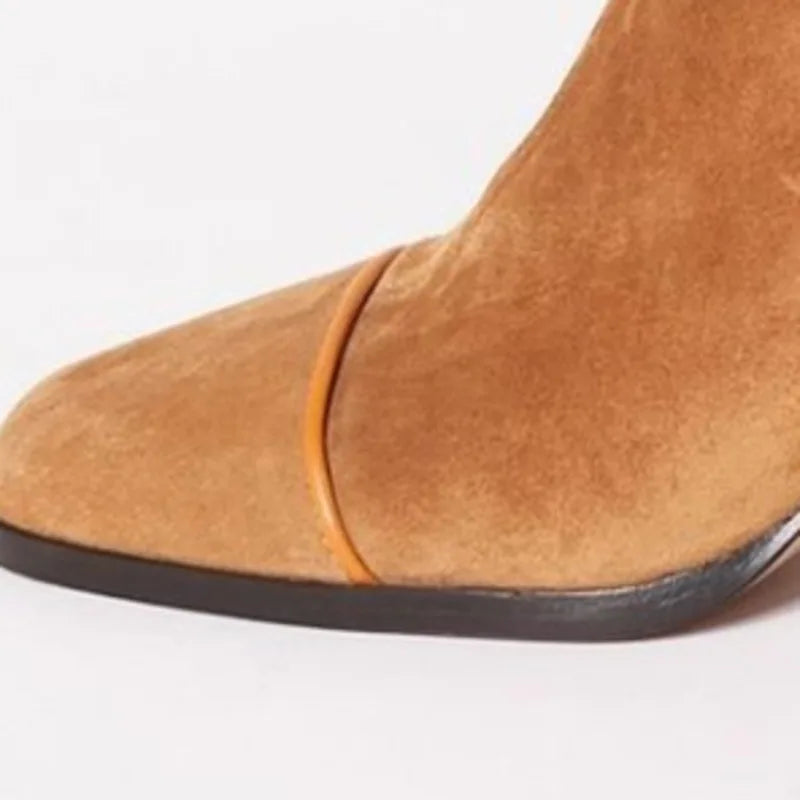 Kaida | Suede Elegant Boots in Honey Yellow