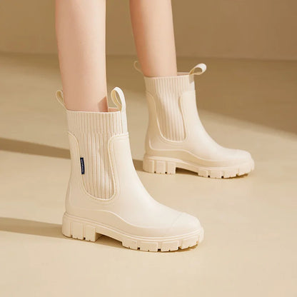 Calantha | Black Ribbed Elegant Boots