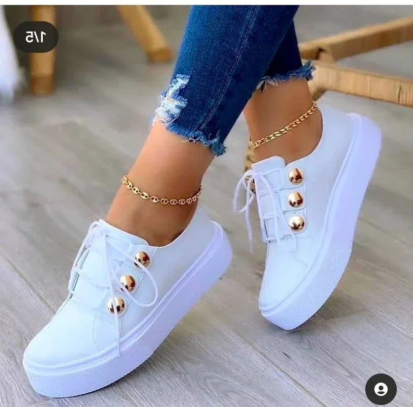 Calista | Black Orthopedic Round Toe Platform Sneakers