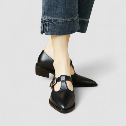 Calantha | Luxury Cream Cutout Orthopedic Mary Jane Shoes