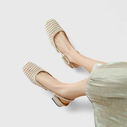 Calista | Elegant Black Woven Sandals