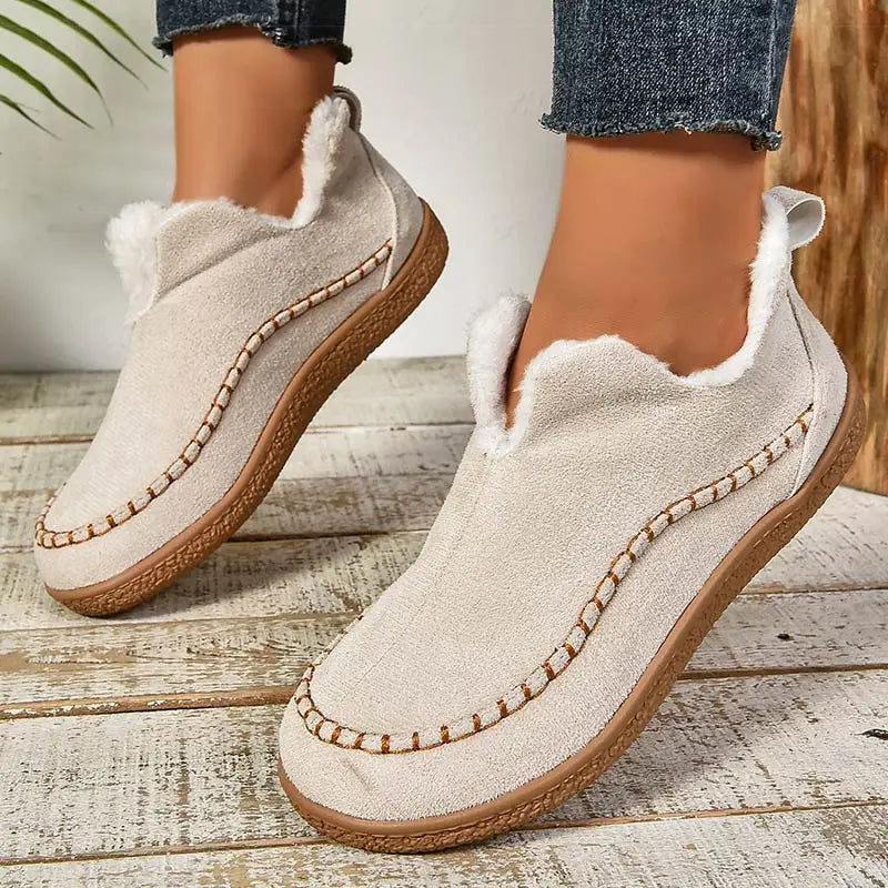 Aurelia | Beige Faux Shearling Orthopedic Boots