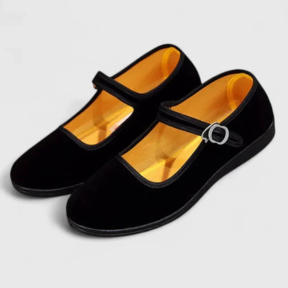 Alethea | Black Velvet Orthopedic Shoes
