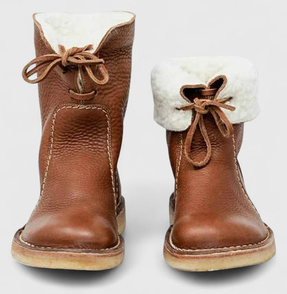 Brown Shearling Orthopedic Boots