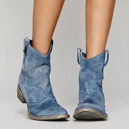 Calista | Suede Tan Cowboy Boots