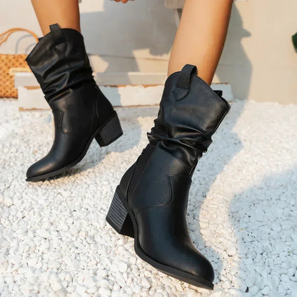 Aubrey | Brown Classic Mid-Calf Western Boots