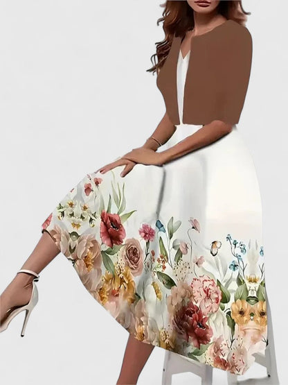 Aurelia | Elegant Floral Midi Dress