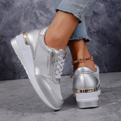 Astrid | Silver Surge Orthopedic Platform Sneakers