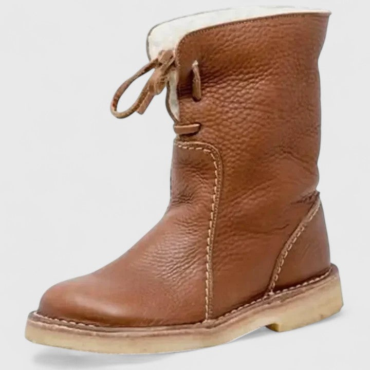 Brown Shearling Orthopedic Boots