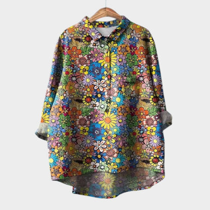 Lylah | Dark Blue Floral Blouse