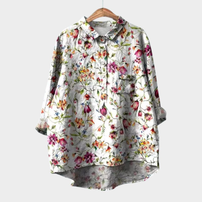 Lylah | Dark Blue Floral Blouse