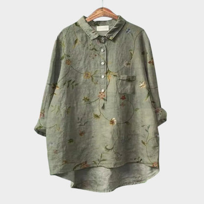 Lylah | Dark Blue Floral Blouse