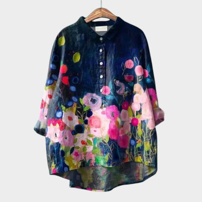 Lylah | Dark Blue Floral Blouse