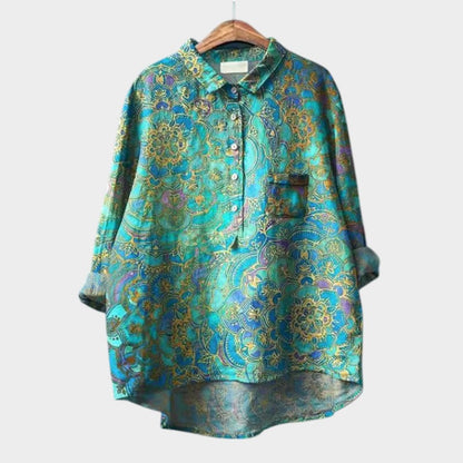 Lylah | Dark Blue Floral Blouse