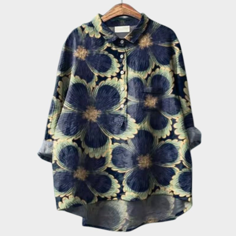 Lylah | Dark Blue Floral Blouse
