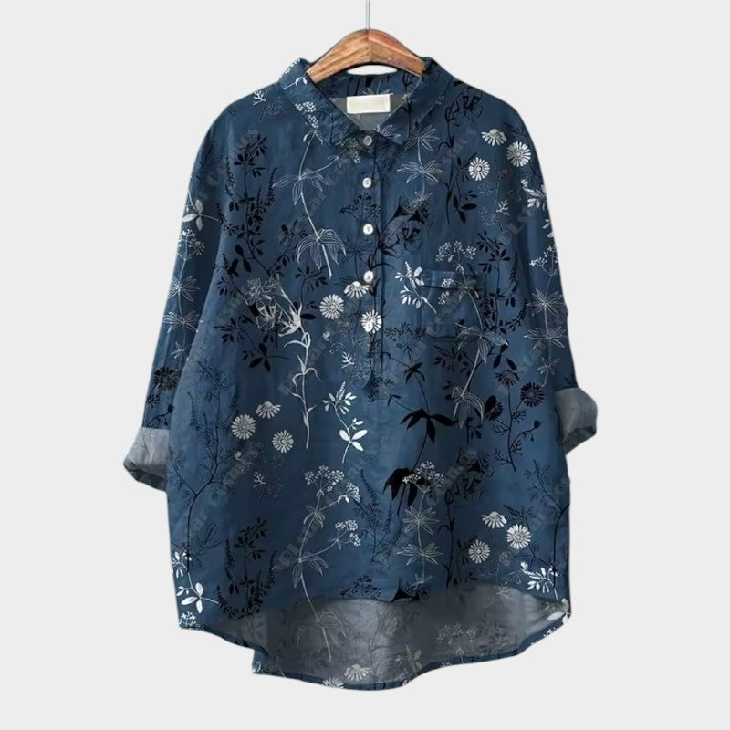 Lylah | Dark Blue Floral Blouse