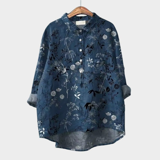 Lylah | Dark Blue Floral Blouse