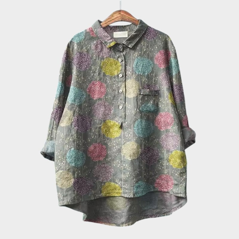 Lylah | Dark Blue Floral Blouse