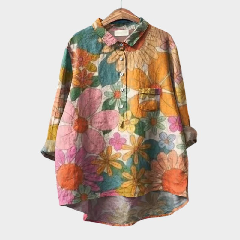 Lylah | Dark Blue Floral Blouse