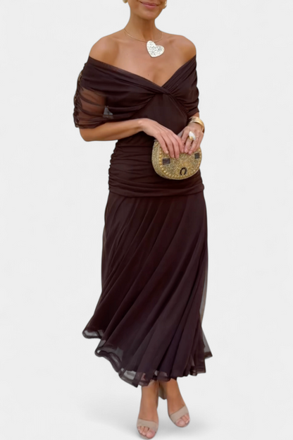 Calantha | Elegant Floral Silk Dress