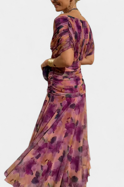 Calantha | Elegant Floral Silk Dress