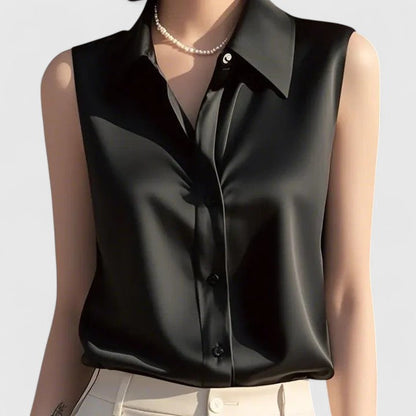 Calista | Blush Satin Sophisticated Blouse