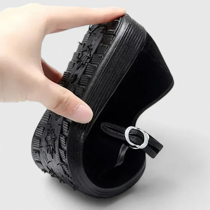 Alethea | Black Velvet Orthopedic Shoes