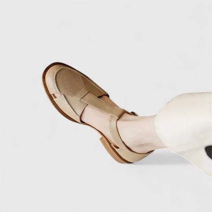 Calista | Beige Elegant Mary Jane Sandals