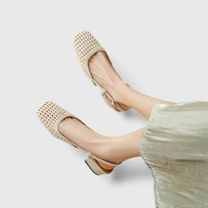 Calista | Elegant Black Woven Sandals