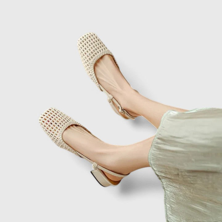 Calista | Elegant Woven Black Sandals