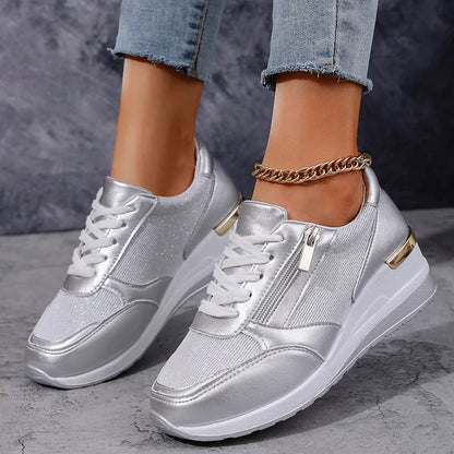 Astrid | Silver Surge Orthopedic Platform Sneakers