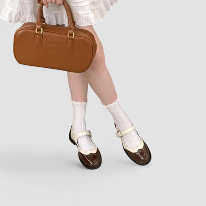 Calantha | Black & Cream Orthopedic Mary Jane Shoes